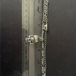 Silver Skull Pendant Necklace